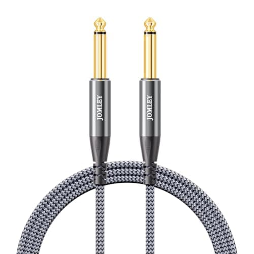 JOMLEY 1/4 Inch TS Guitar Cable 3.3ft, 6.35mm TS Mono to Quarter Inch Audio Instrument Cable for Guitar, Bass, Mixer, Am